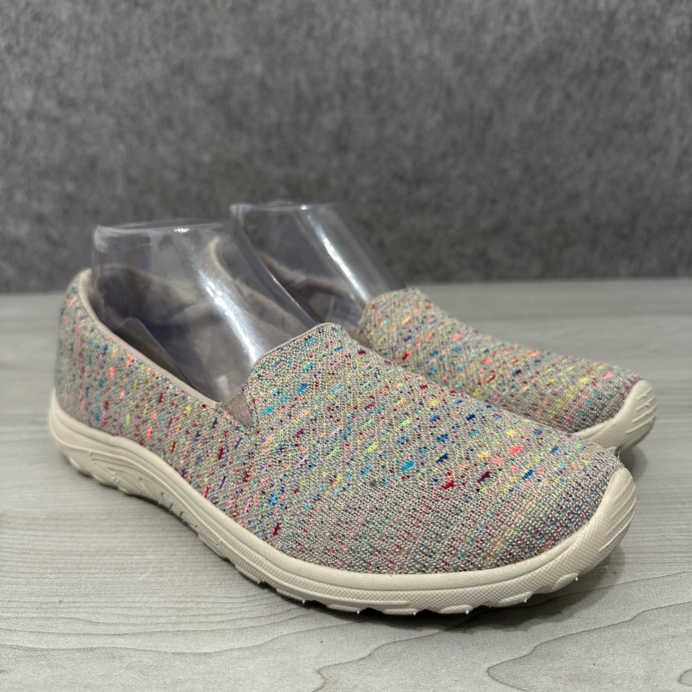 Skechers Reggae Fest Wicker‎ Slip-On Womens 9.5 Taupe Air-Cooled Foam